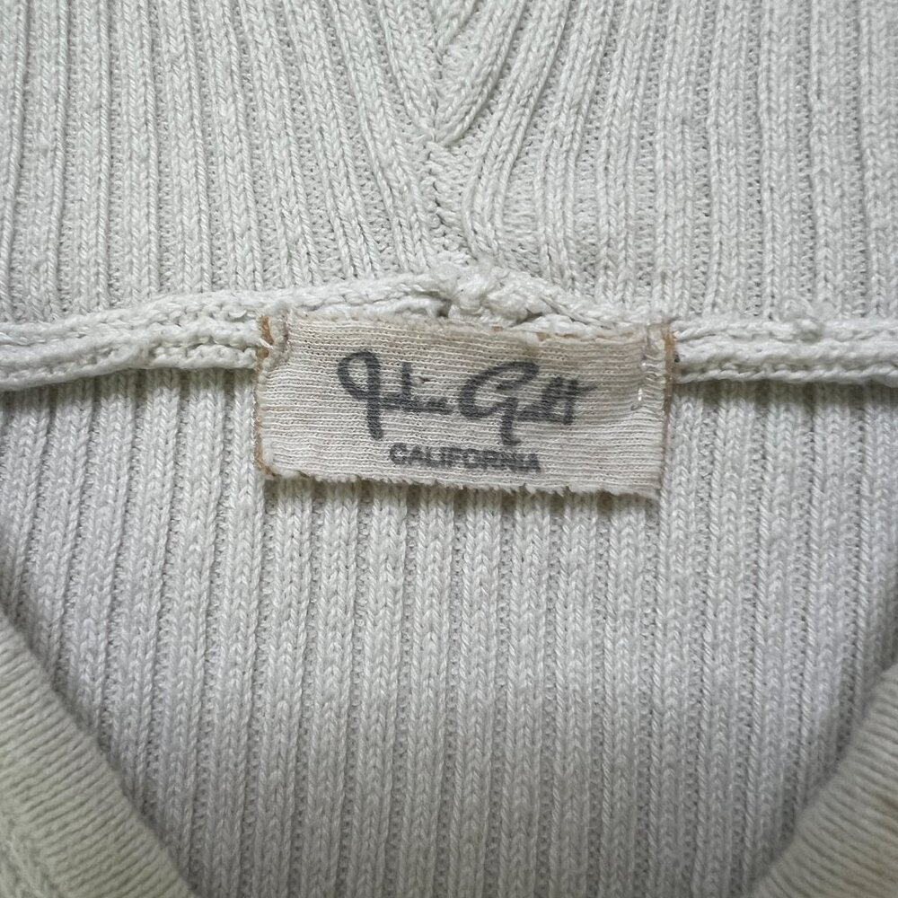 John Galt Arden Double Zip Ribbed Hoodie, One Size, White - Picture 4 of 4